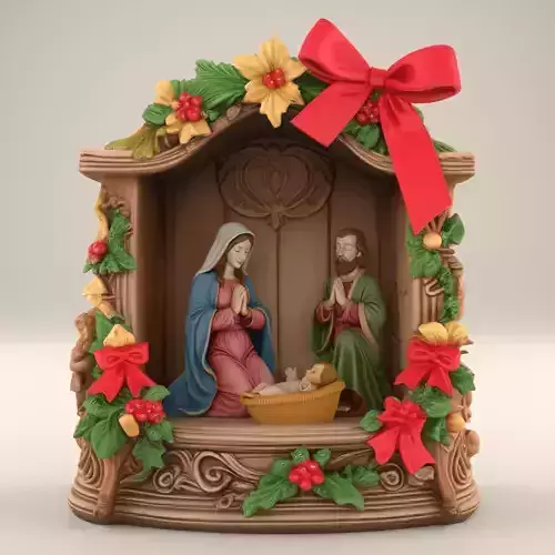Holy Family Nativity Scene Christmas 3D Print STL 3D print model