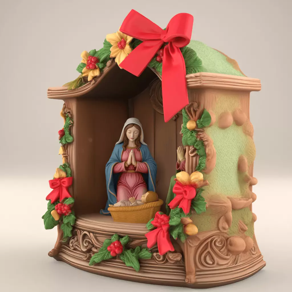 Holy Family Nativity Scene Christmas 3D Print STL 3D print model_2