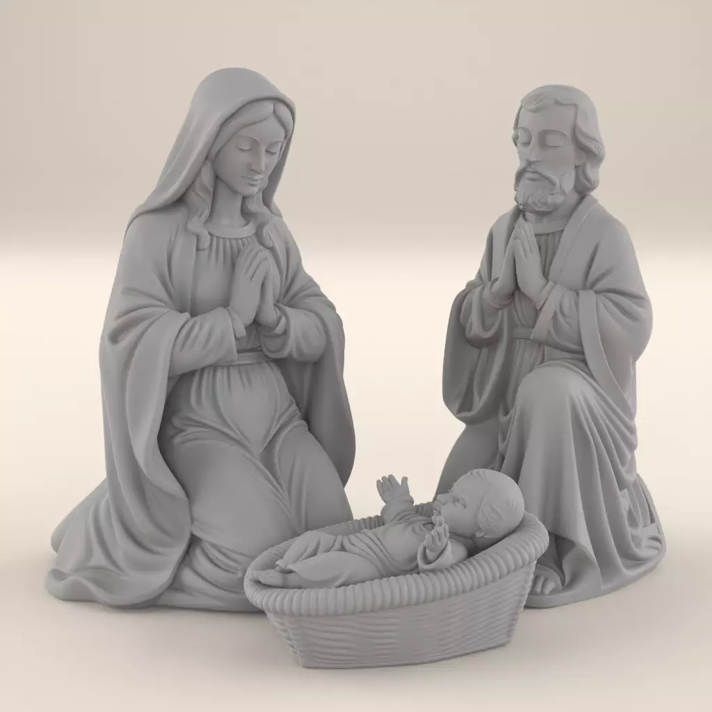 Holy Family Nativity Scene Christmas 3D Print STL 3D print model_7