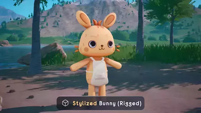 Stylized Bunny Character Rigged