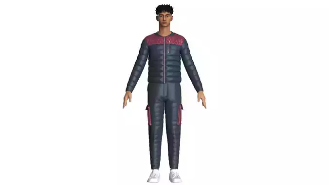 Men Fashion Padded Jacket With Pant-Outfit