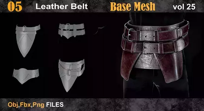 05 Leather Belt Base Mesh vol 25