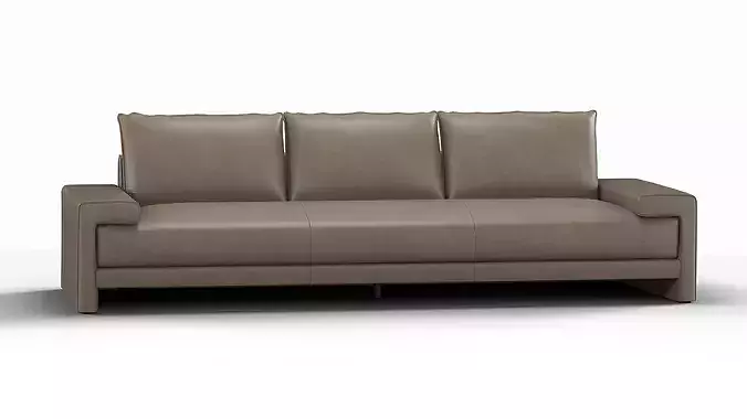Camden 101 Inch Leather Sofa Bello Grey