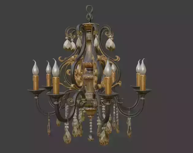 Ornate Vintage Chandelier 3D Model