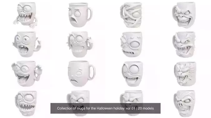 Collection of abstract emotional collectible mugs vol 01