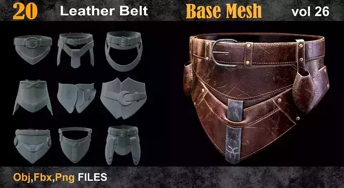 20 Leather Belt Base Mesh vol 26