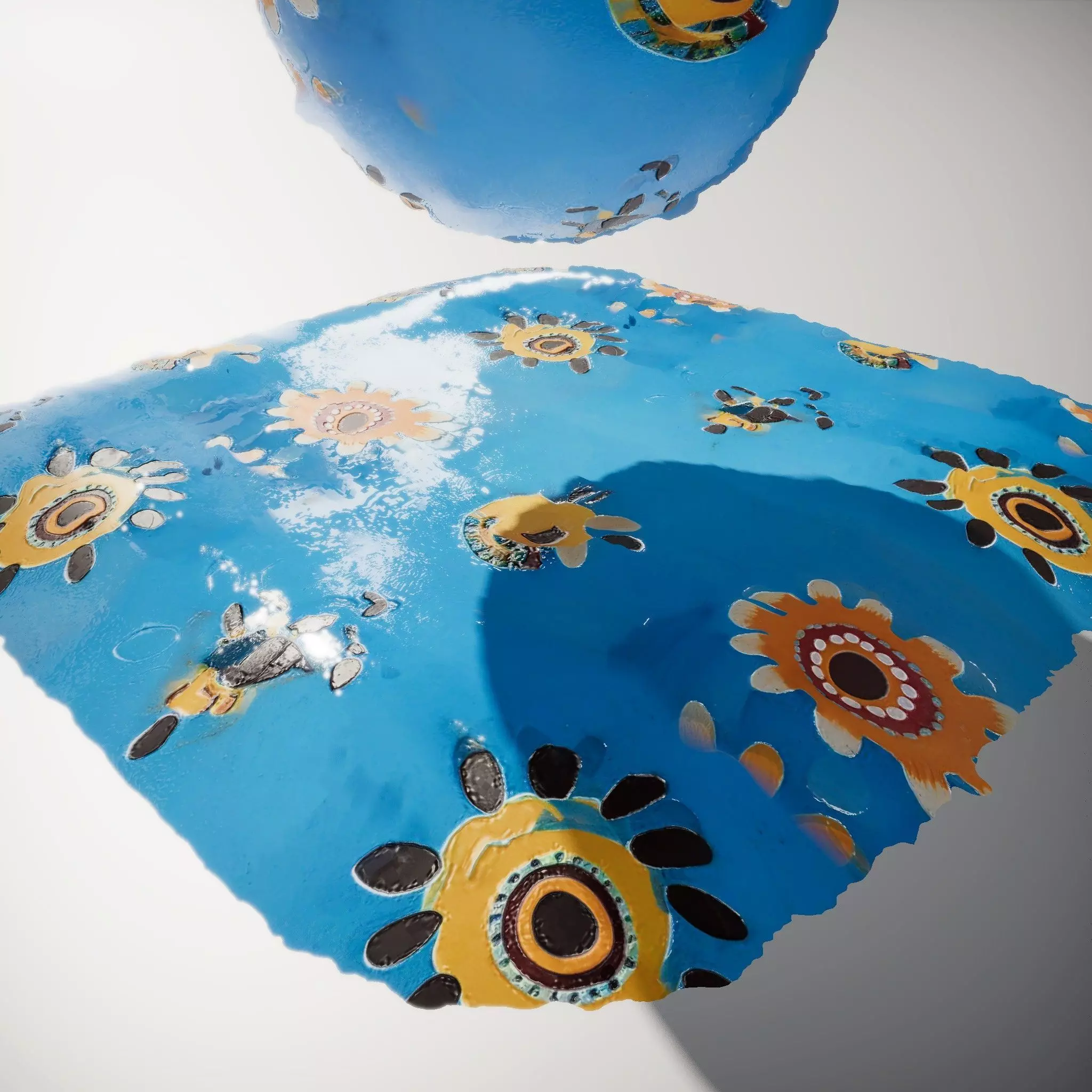 Ceramic Floral HandPainted Glossy Texture_0