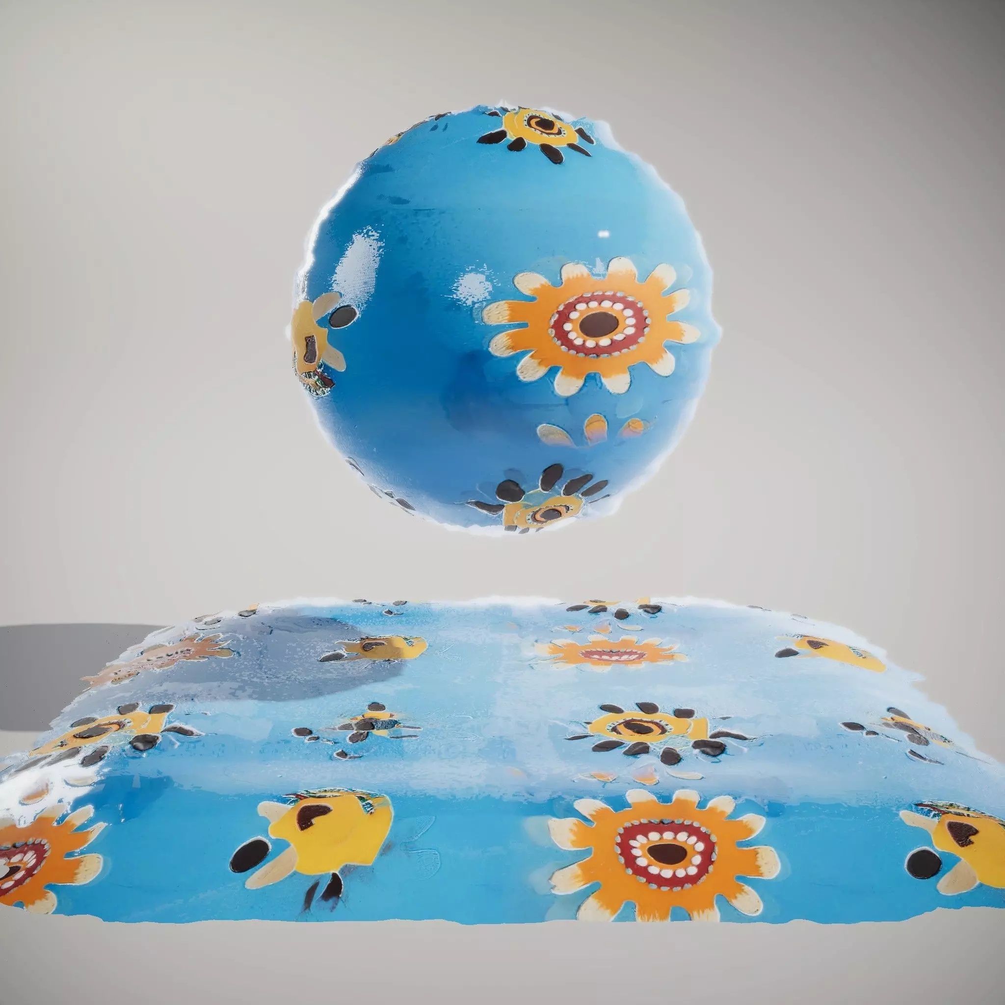 Ceramic Floral HandPainted Glossy Texture_2