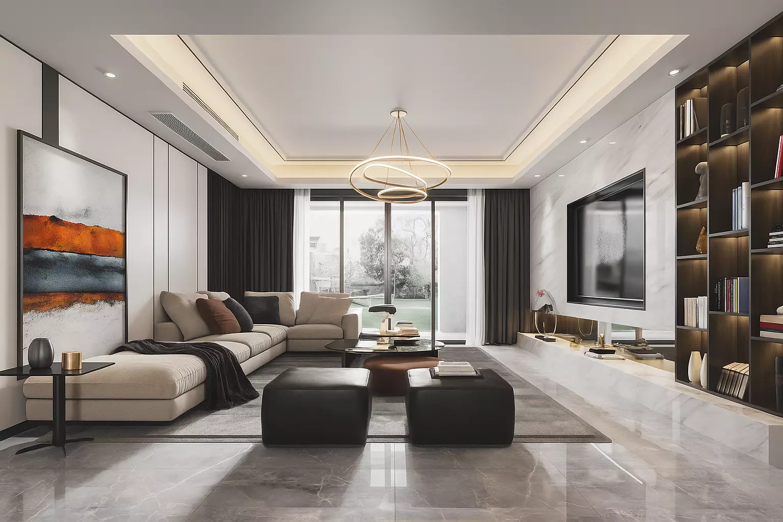 Modern Living Room Interior 3D Scene 3D model