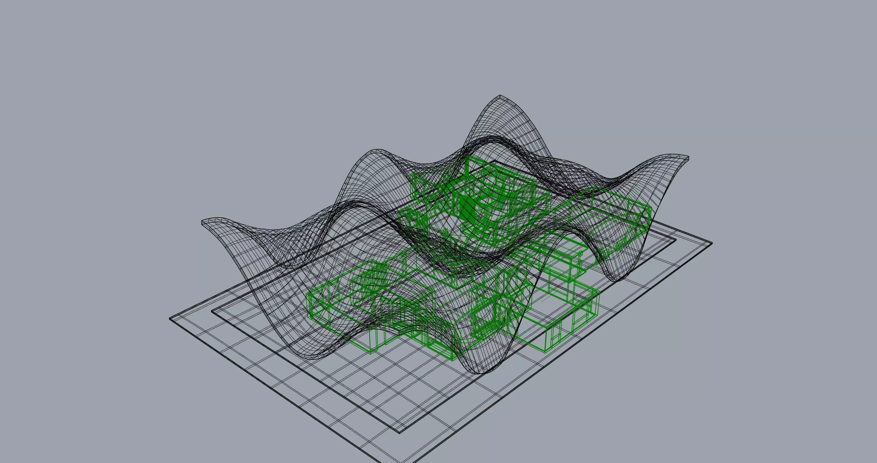 Modern Wave Roof Pavilion  Organic Architectural Structure  Free 3D model_3