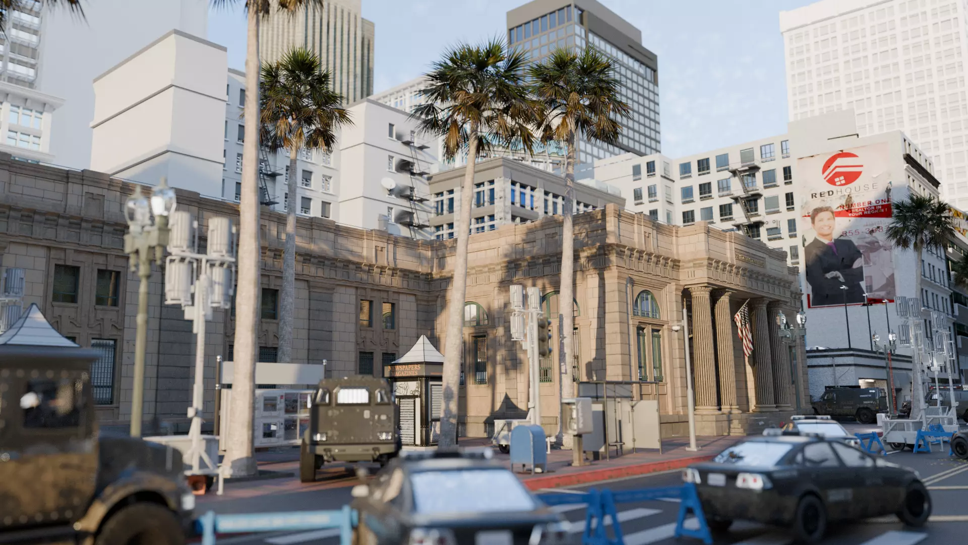 Map Bank A Large Scale Multi-Floor Tactical Environment interior Low-poly 3D model_7