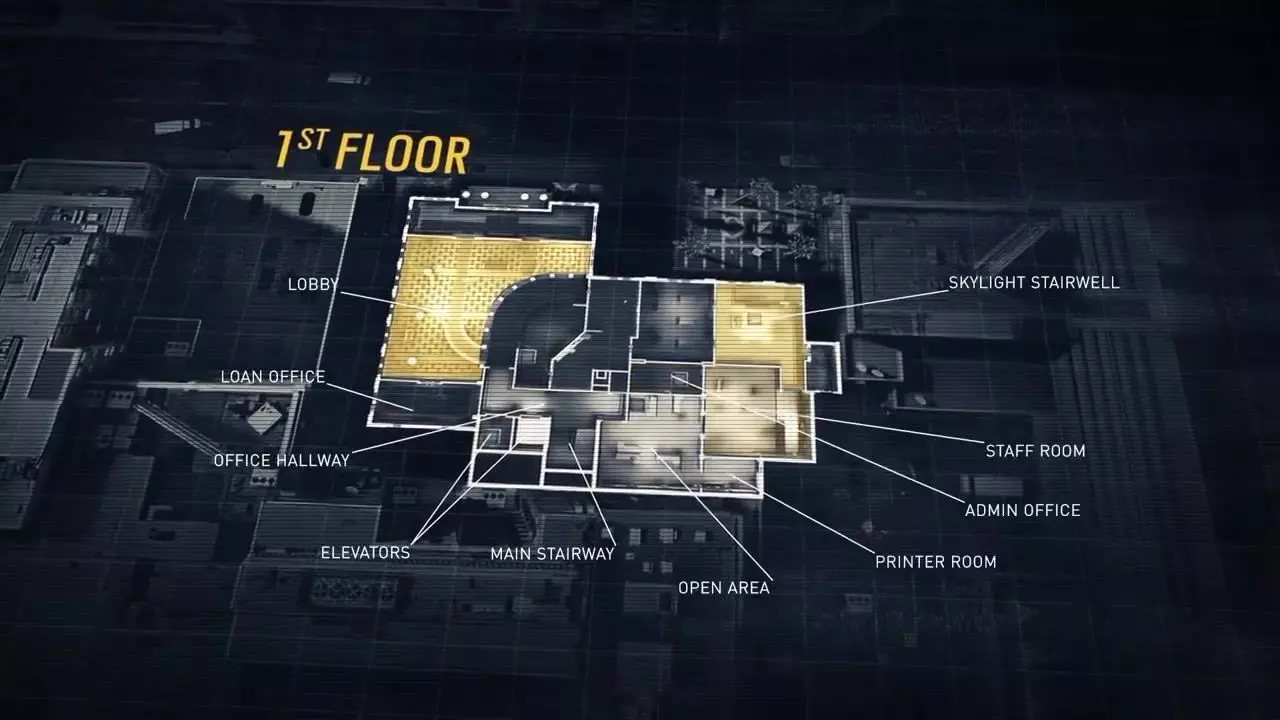 Map Bank A Large Scale Multi-Floor Tactical Environment interior Low-poly 3D model_43