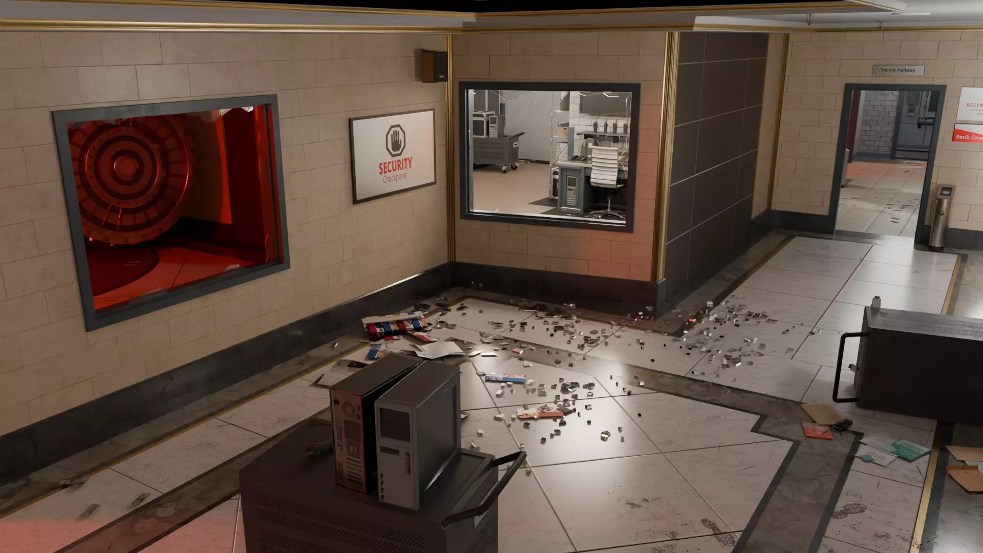 Map Bank A Large Scale Multi-Floor Tactical Environment interior Low-poly 3D model_6