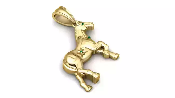 Majestic Horse Pendant  3D Printable  Model