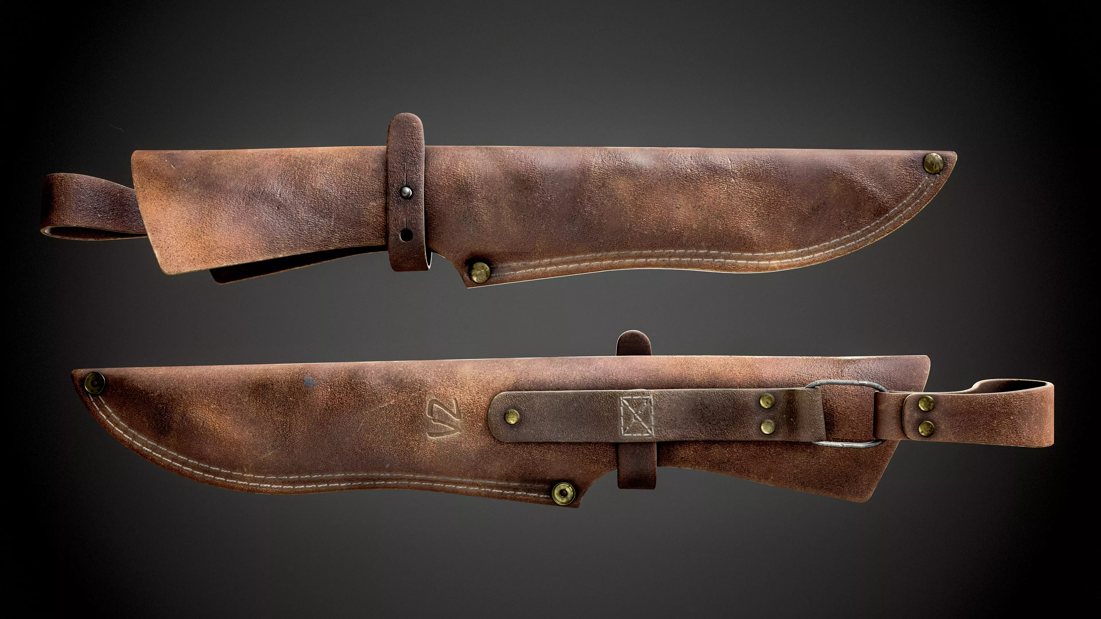 Knife Low-poly 3D model_6