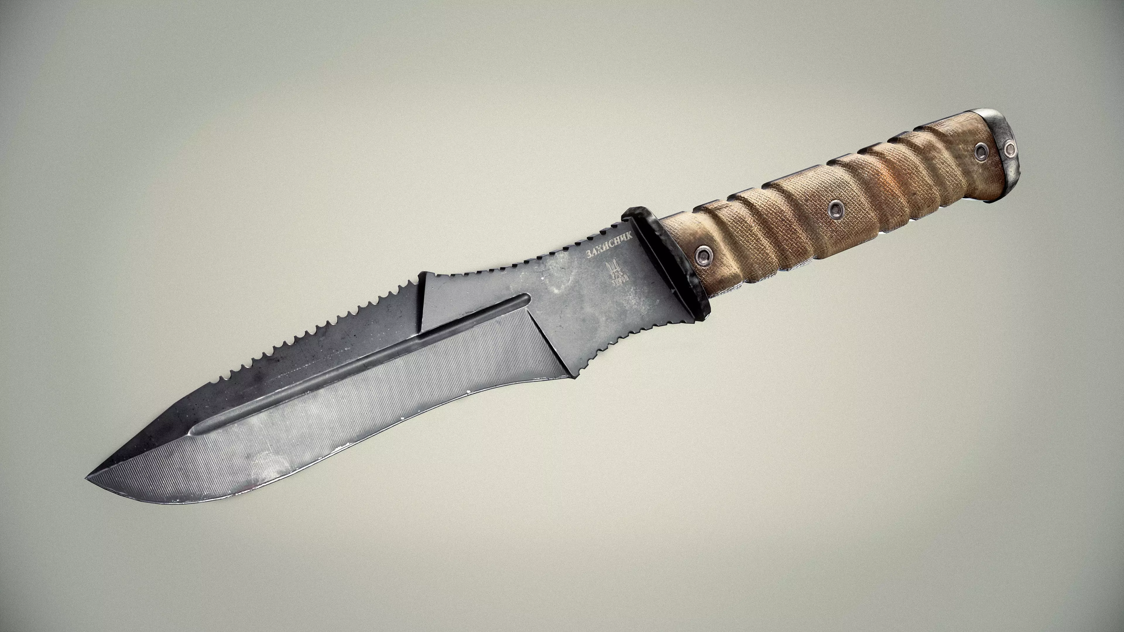 Knife Low-poly 3D model_3