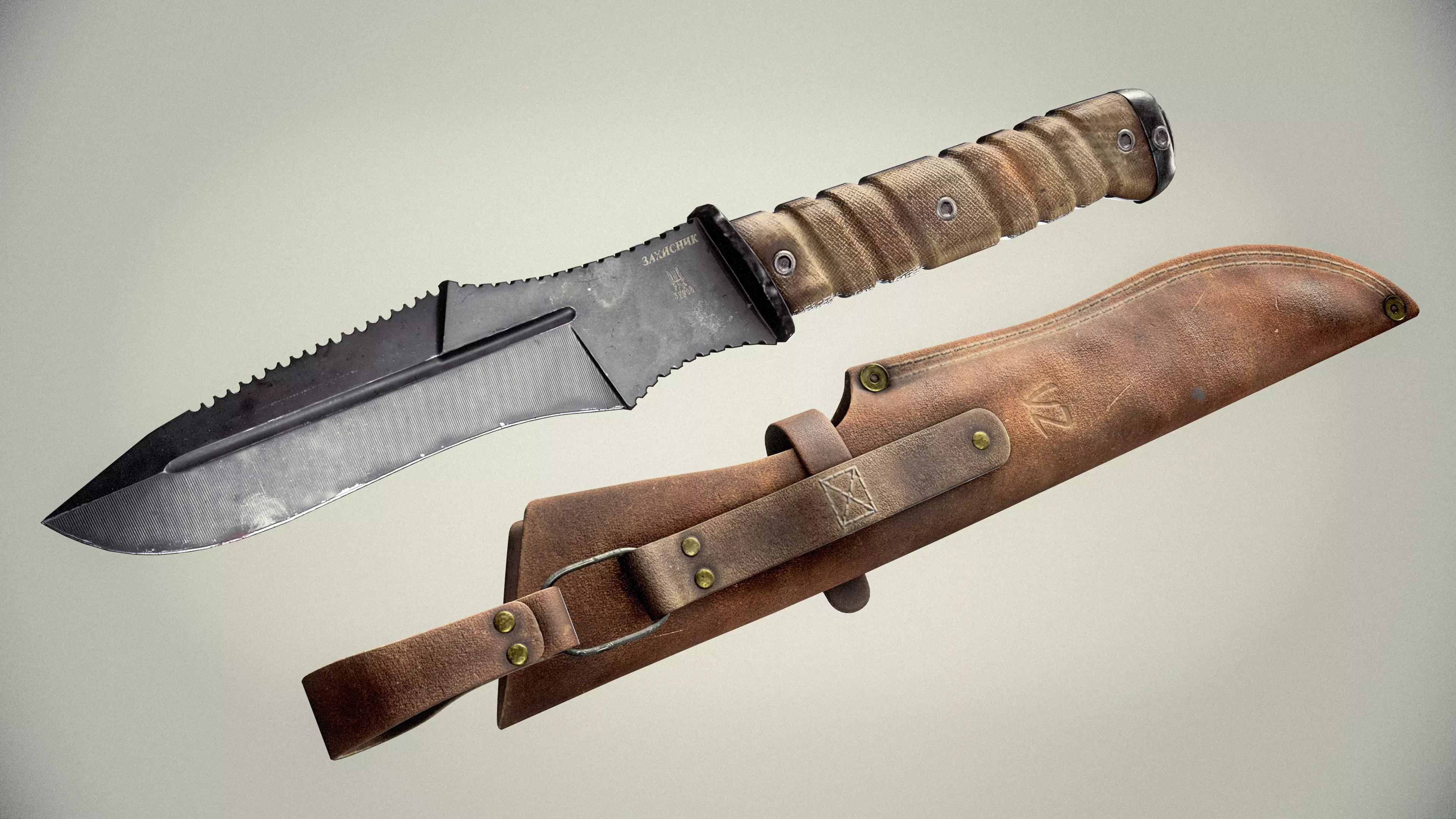 Knife Low-poly 3D model_4