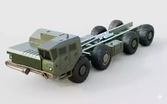 MAZ-543M-1 Military Truck Chassis 3D Model
