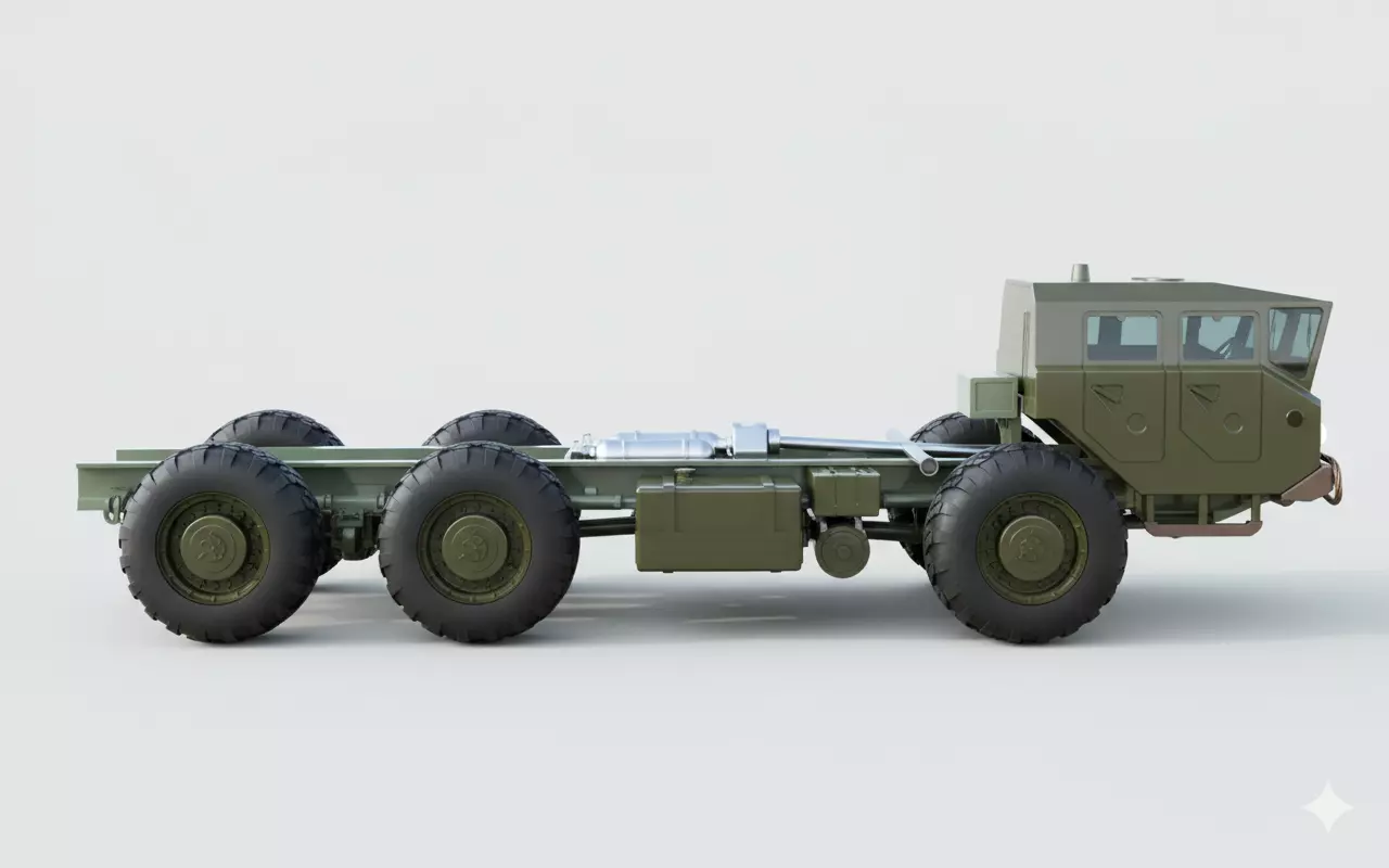 MAZ-543M-1 Military Truck Chassis 3D Model 3D print model_3