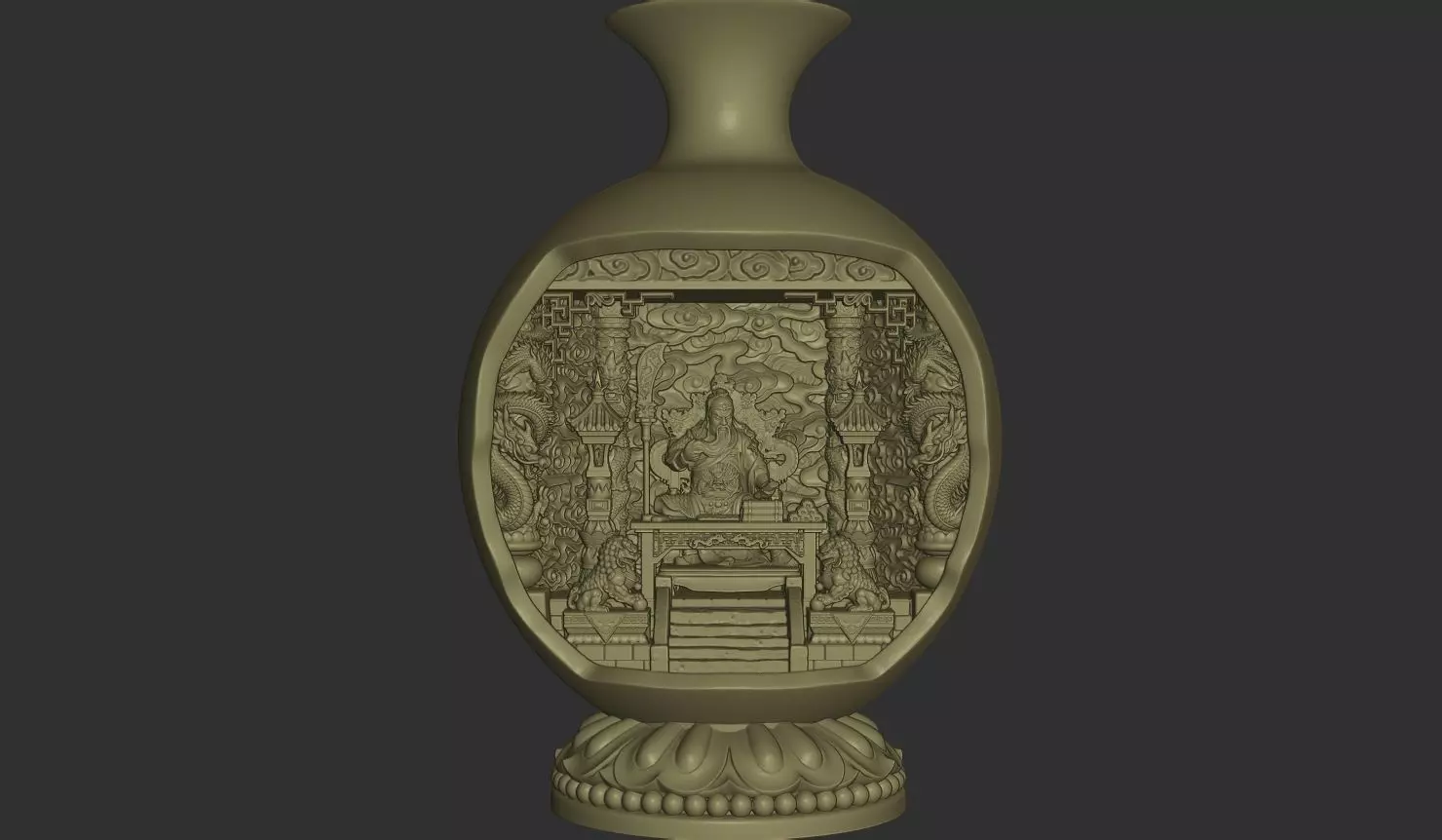 Miniature Guan Yu Shrine 3D print model_0