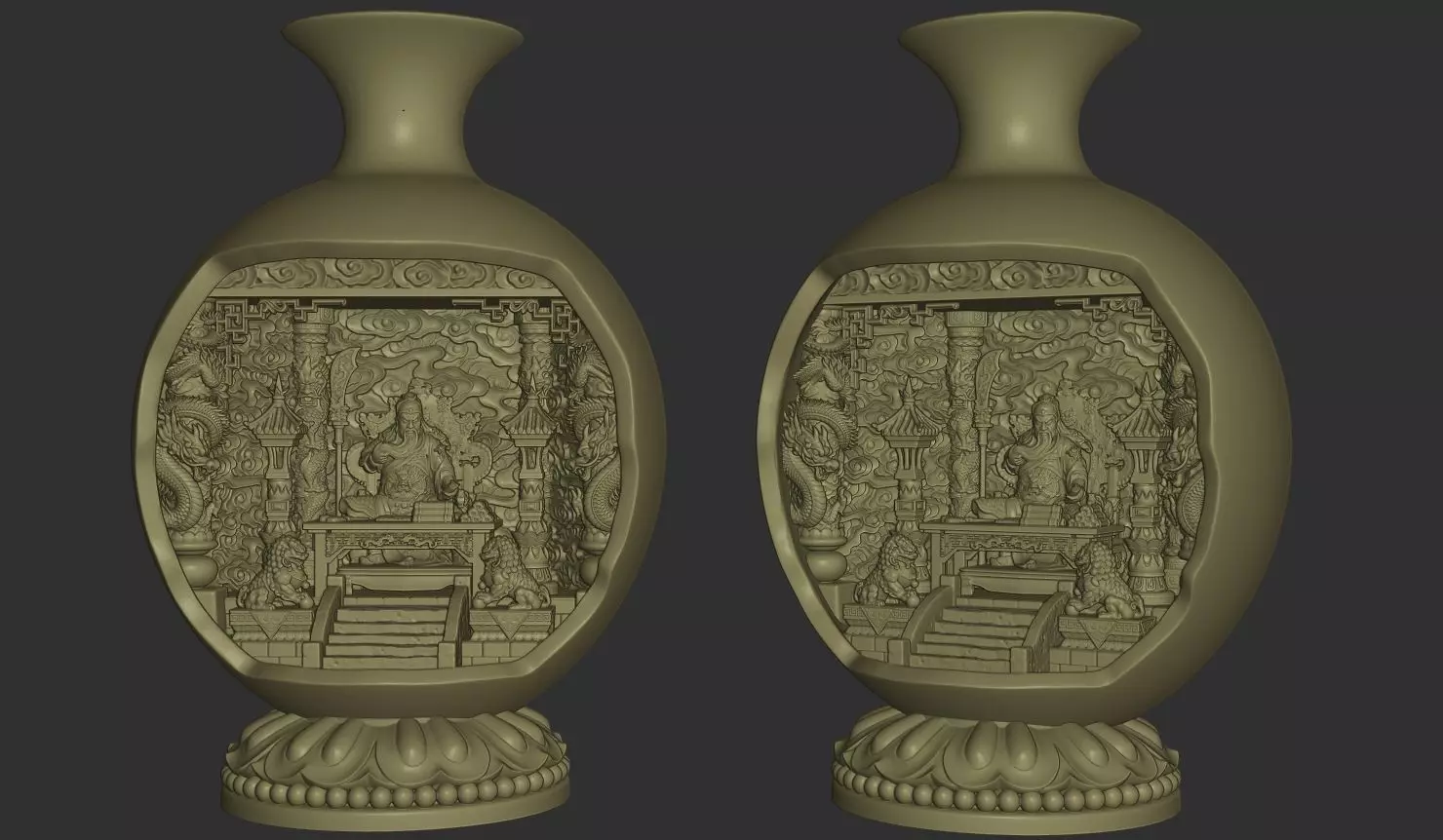 Miniature Guan Yu Shrine 3D print model_2