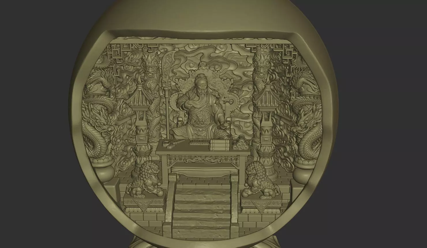 Miniature Guan Yu Shrine 3D print model_3