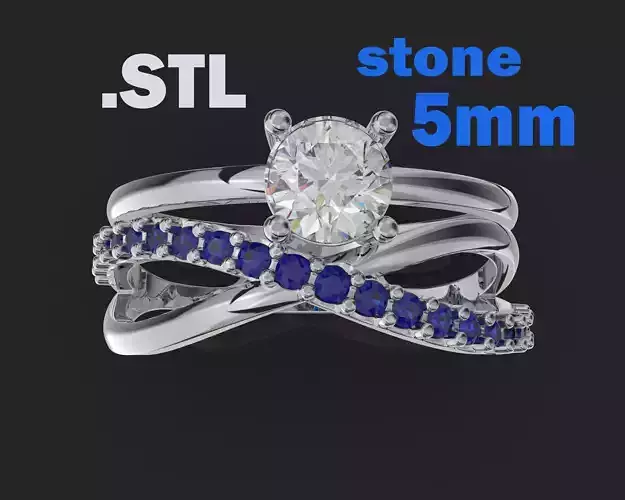 Engagement infiny ring STONE 05ct -printing file