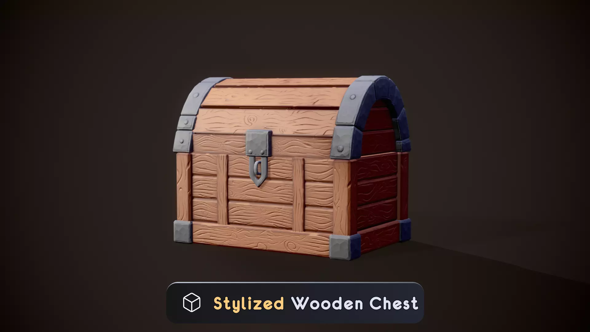 Stylized Wooden Chest Free Low Poly Rigged Free low-poly 3D model