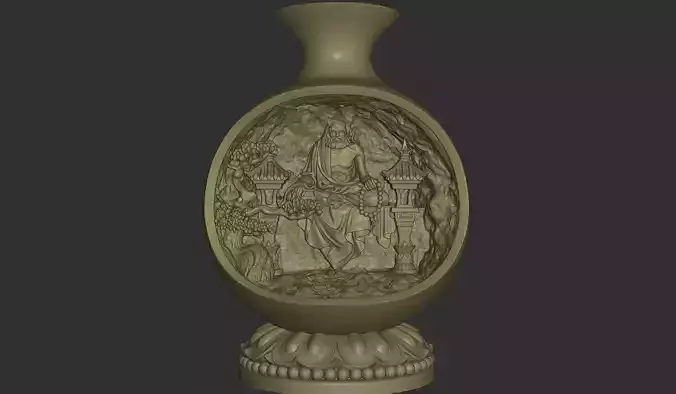 Bodhidharma Cave Vase Diorama