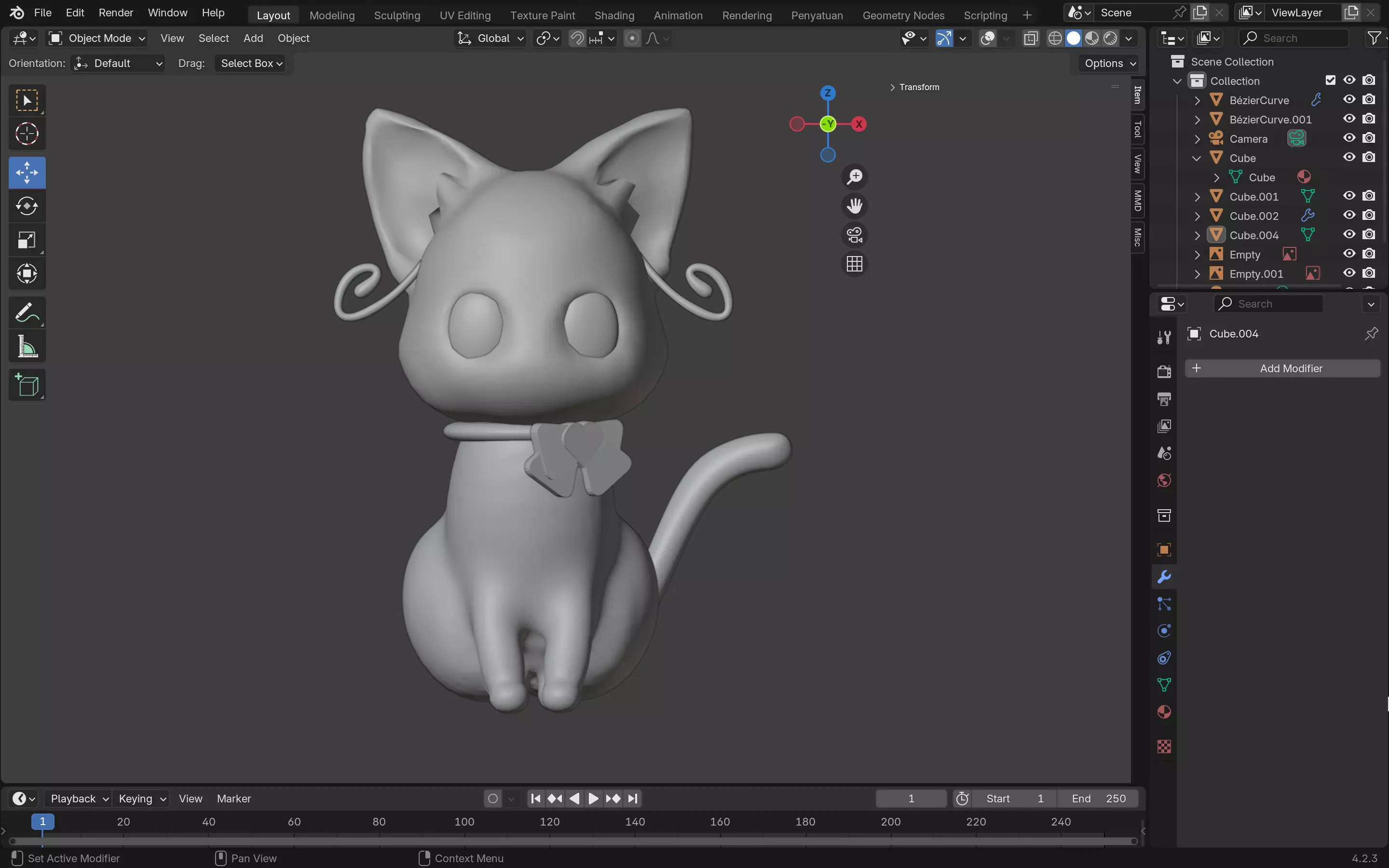 Nekoyashiki Yuki Cat ver Free 3D print model