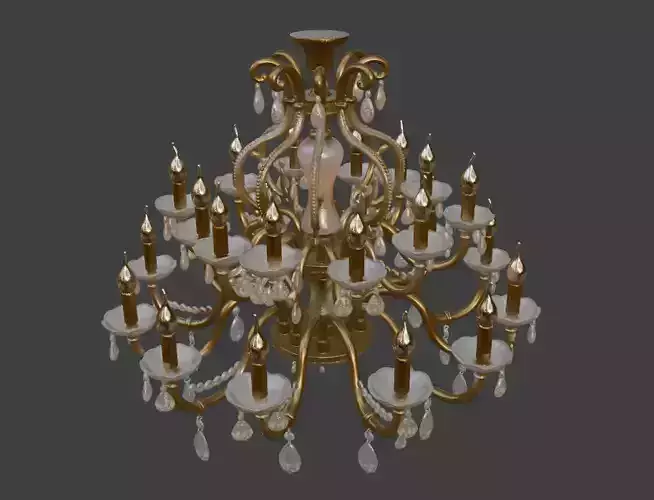 Luxurious Grand Crystal Chandelier 3D Model