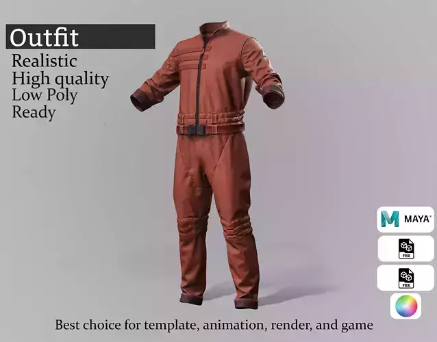Sci-Fi Jumpsuit - Game-Ready