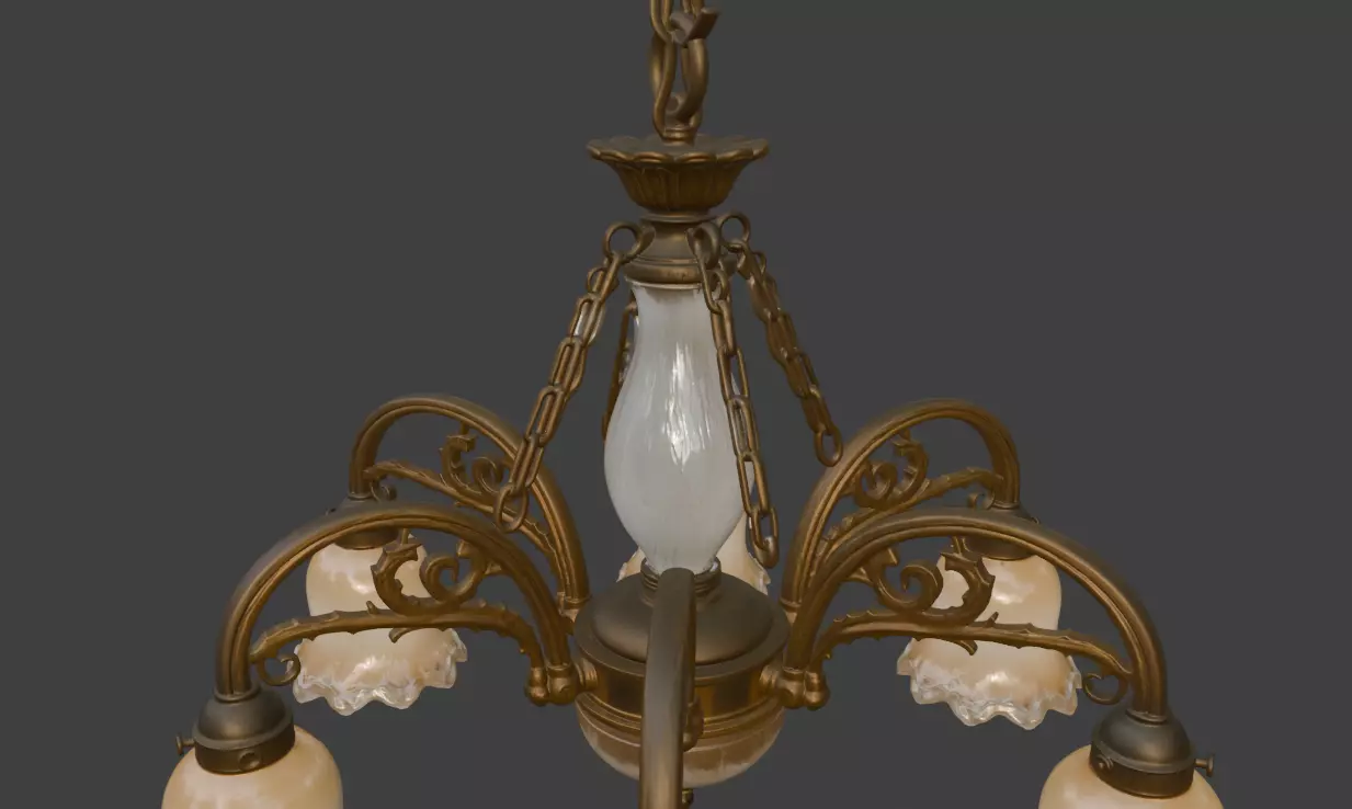 Classic Floral Chandelier 3D Model 3D model_3