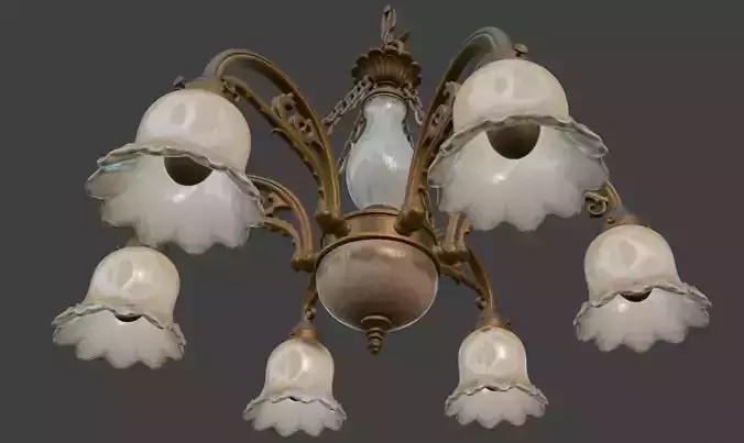 Classic Floral Chandelier 3D Model 3D model