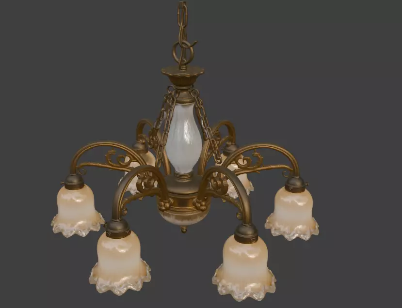 Classic Floral Chandelier 3D Model 3D model_1