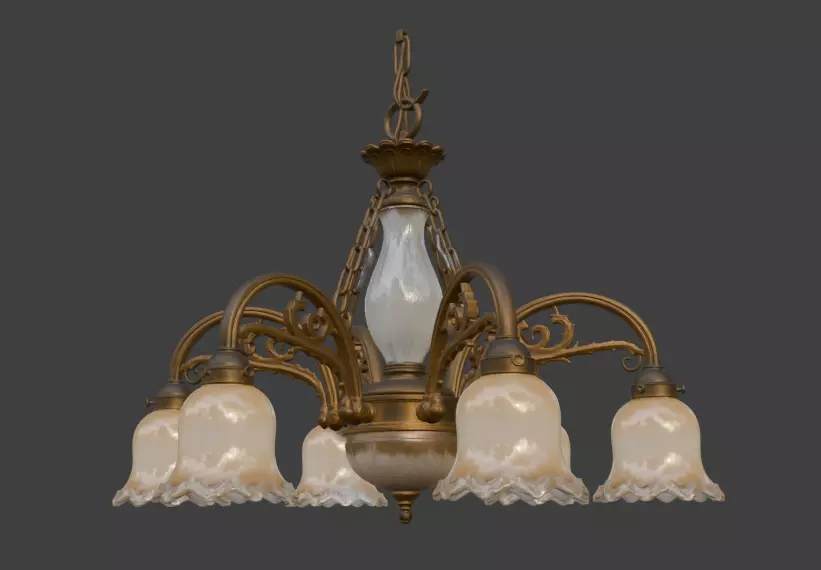 Classic Floral Chandelier 3D Model 3D model_2