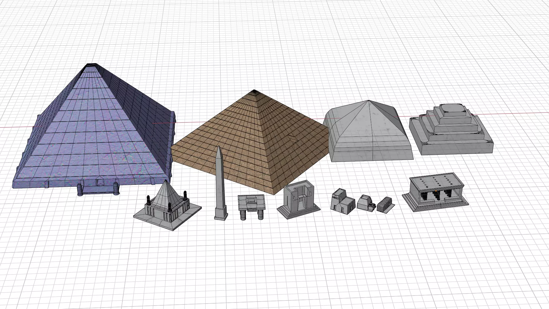 ancient egyptian pharaohs buildings Low-poly 3D model_14