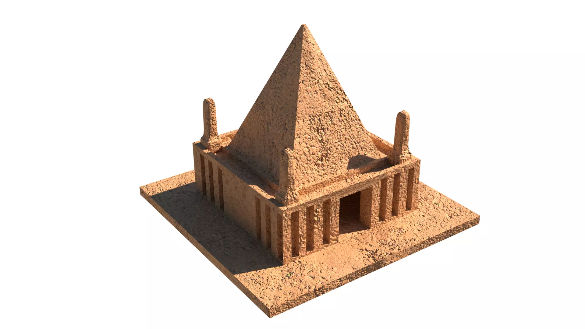 ancient egyptian pharaohs buildings Low-poly 3D model_9