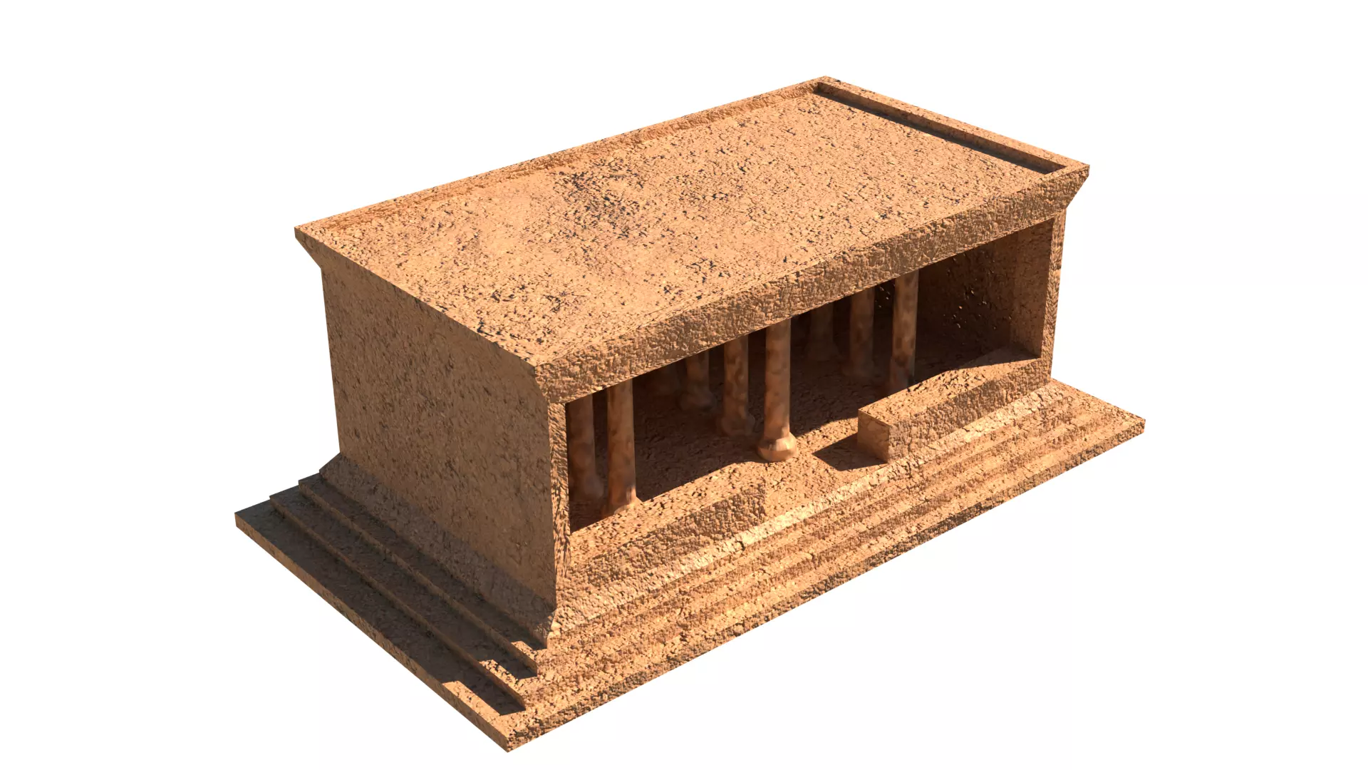 ancient egyptian pharaohs buildings Low-poly 3D model_11