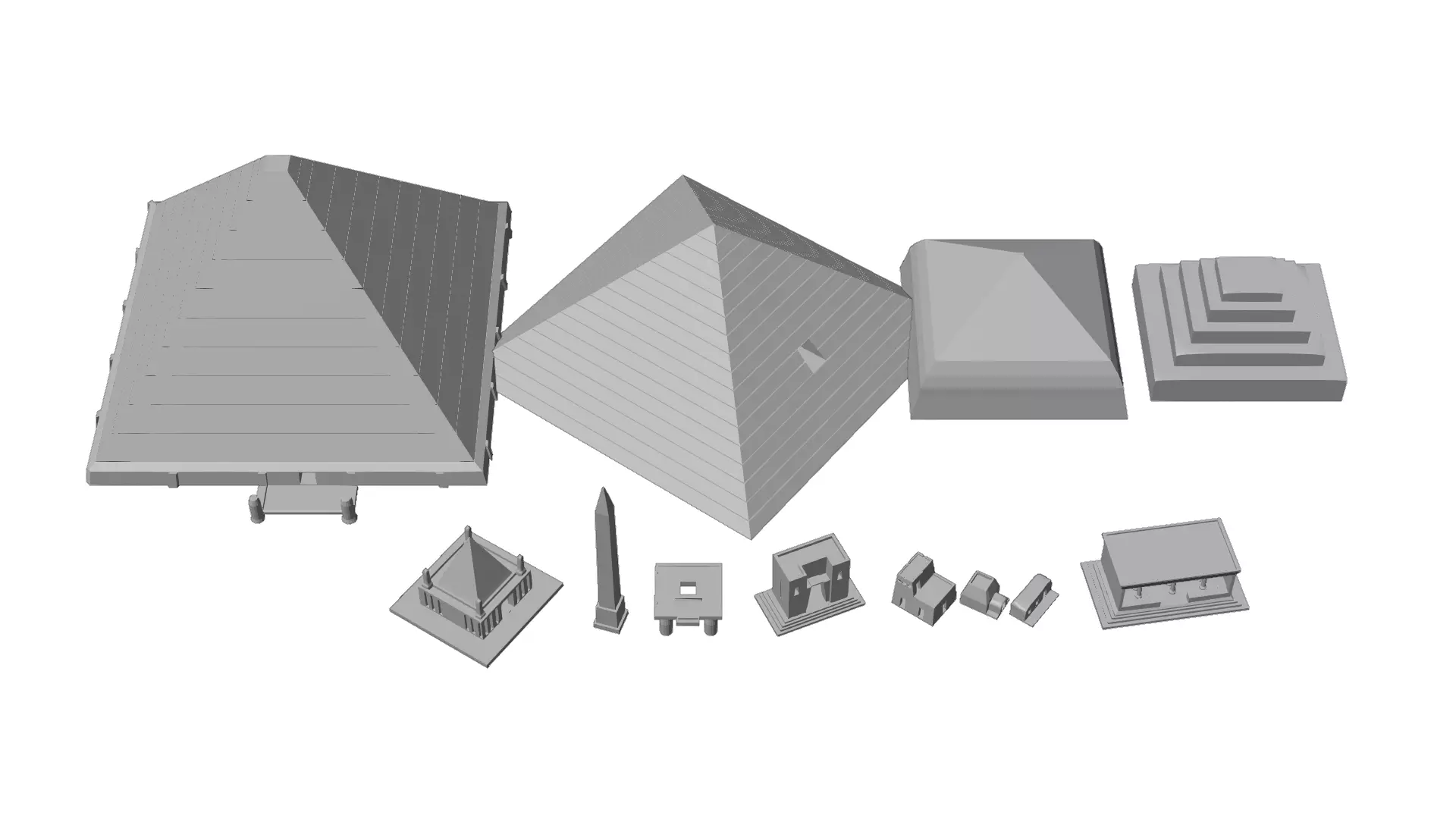 ancient egyptian pharaohs buildings Low-poly 3D model_12