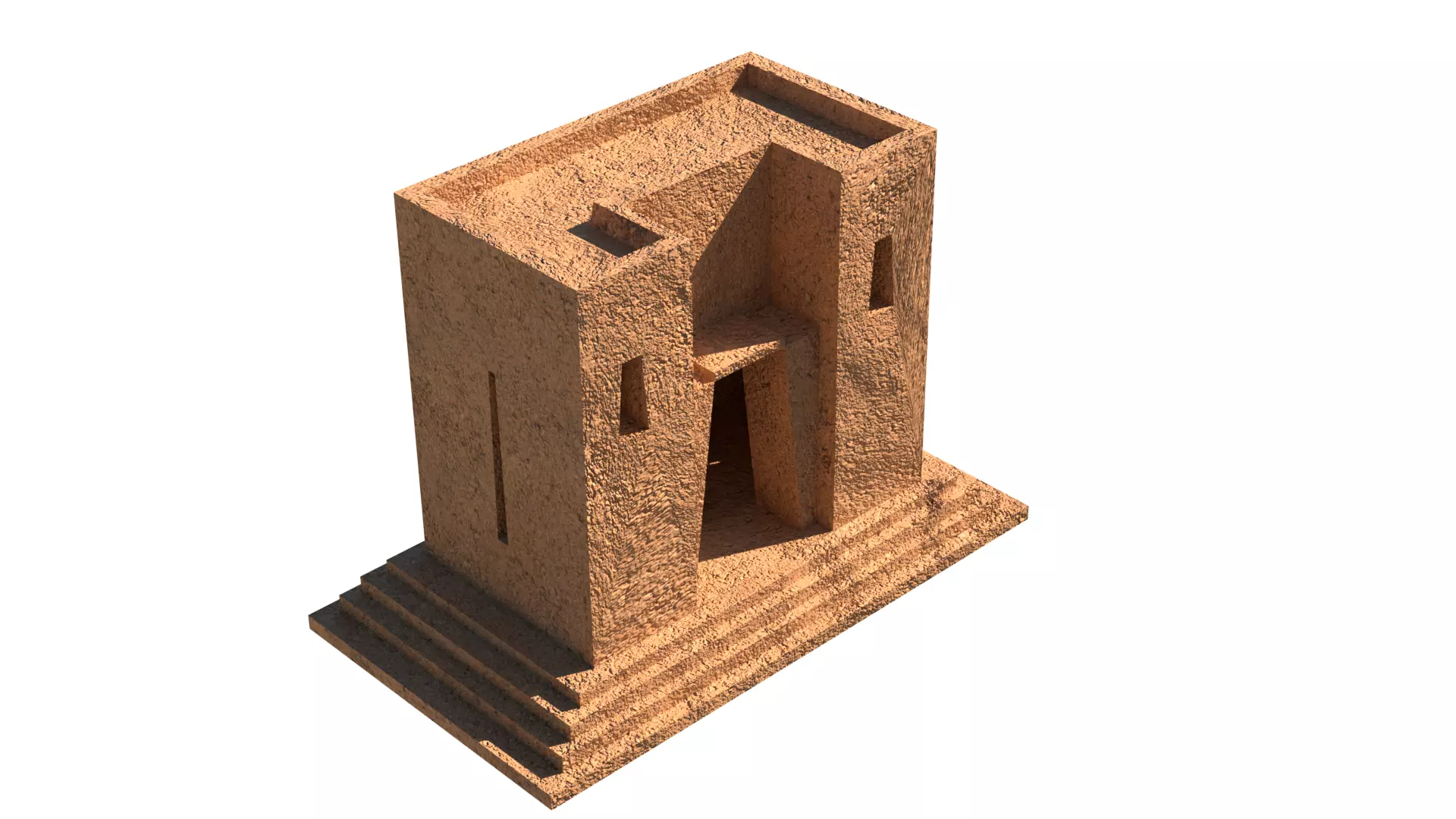 ancient egyptian pharaohs buildings Low-poly 3D model_5