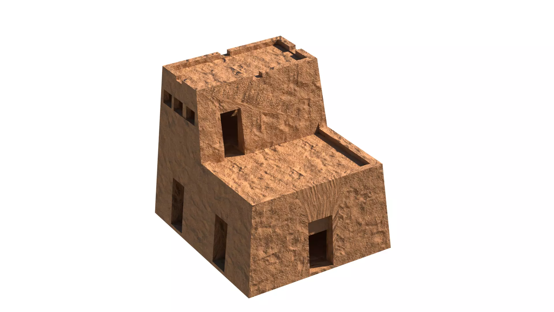 ancient egyptian pharaohs buildings Low-poly 3D model_3