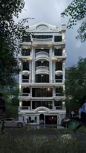 CLASSIC EXTERIOR BUILDING SKETCHUP-LUMION 