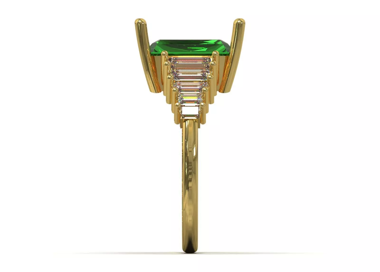 Royal Emerald stl 3dm Ring Model jr00250 3D print model_3