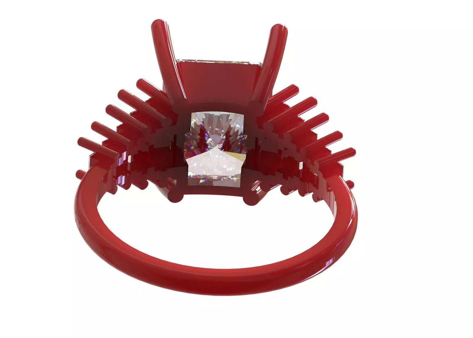 Royal Emerald stl 3dm Ring Model jr00250 3D print model_17