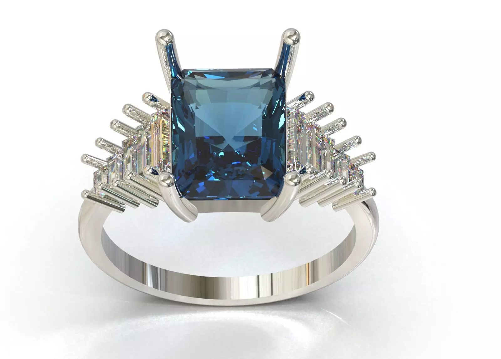 Royal Emerald stl 3dm Ring Model jr00250 3D print model_14