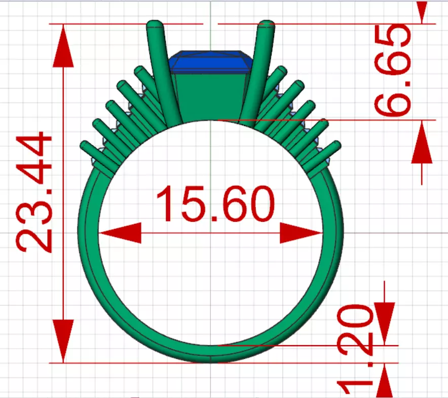 Royal Emerald stl 3dm Ring Model jr00250 3D print model_21