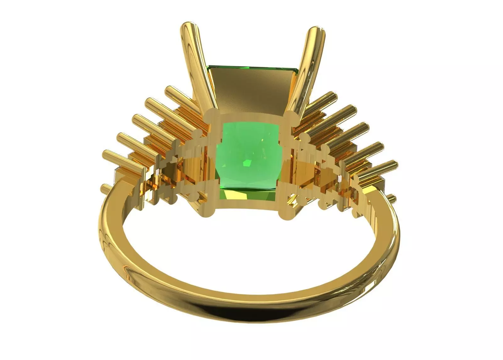 Royal Emerald stl 3dm Ring Model jr00250 3D print model_11