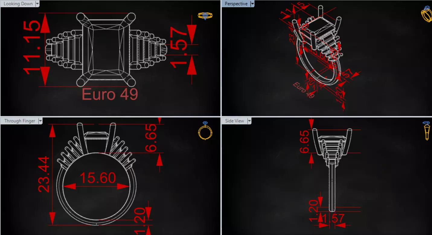 Royal Emerald stl 3dm Ring Model jr00250 3D print model_19