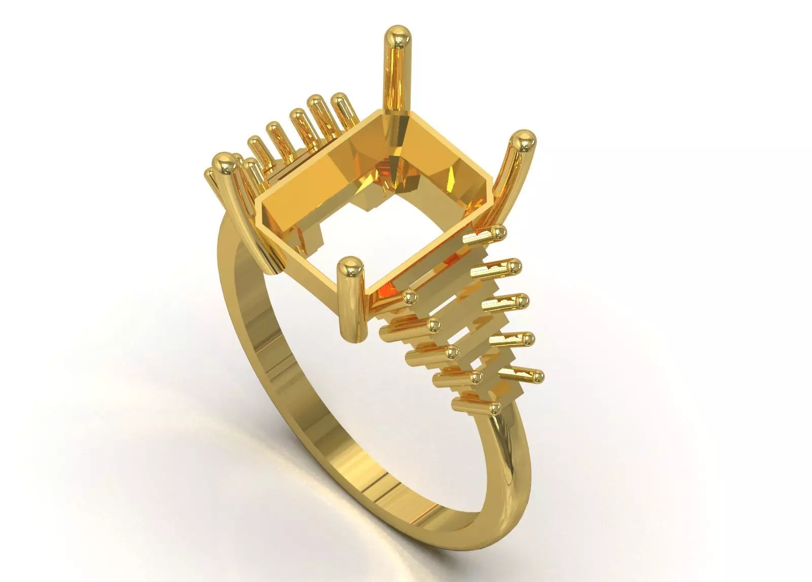 Royal Emerald stl 3dm Ring Model jr00250 3D print model_12